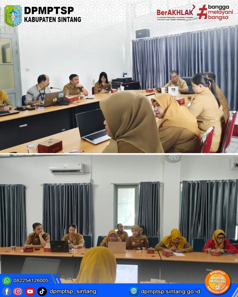 Monitoring dan evaluasi pembangunan Zona Integritas DPMPTSP Sintang